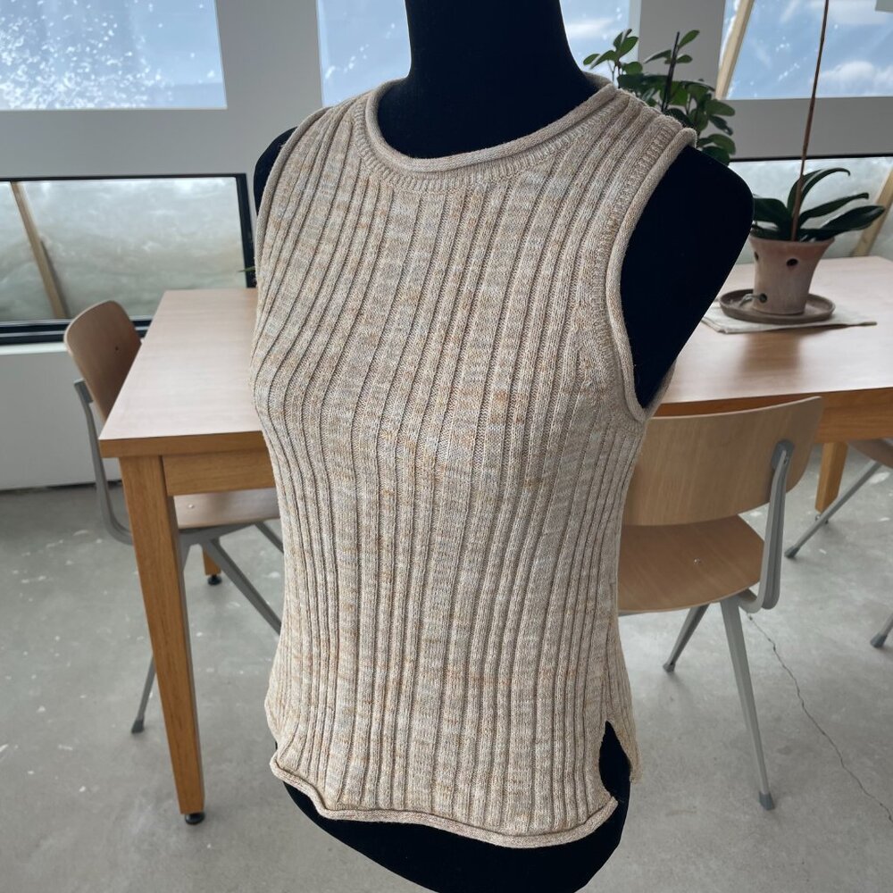 ANTHROPOLOGIE PILCRO Ribbed Sweater Tank Beige Size Small - Picture 6 of 7